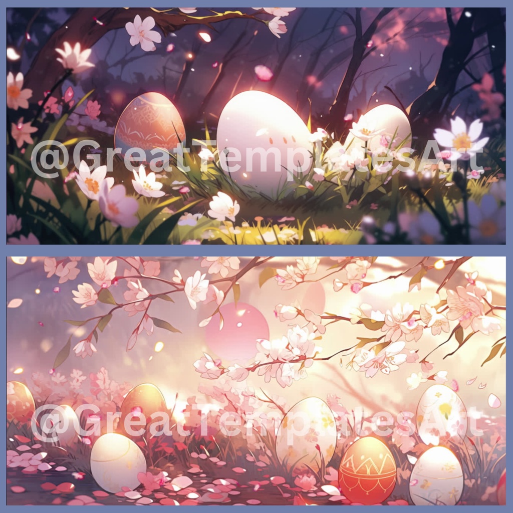 25倍のイースターアニメーション背景 Twitchストリーミング背景アセット VTuberアニメーション背景 Twitchゲーマー背景 ストリームアセット