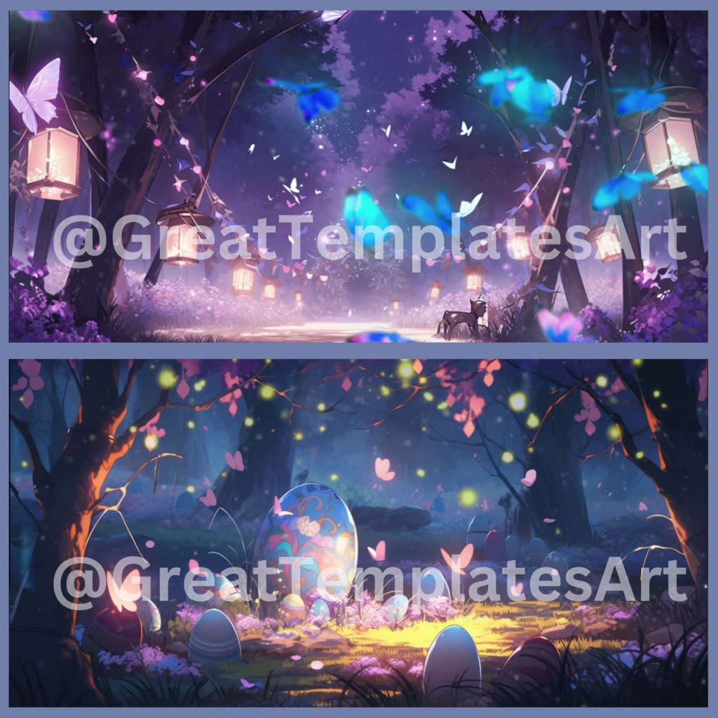 25倍のイースターアニメーション背景 Twitchストリーミング背景アセット VTuberアニメーション背景 Twitchゲーマー背景 ストリームアセット