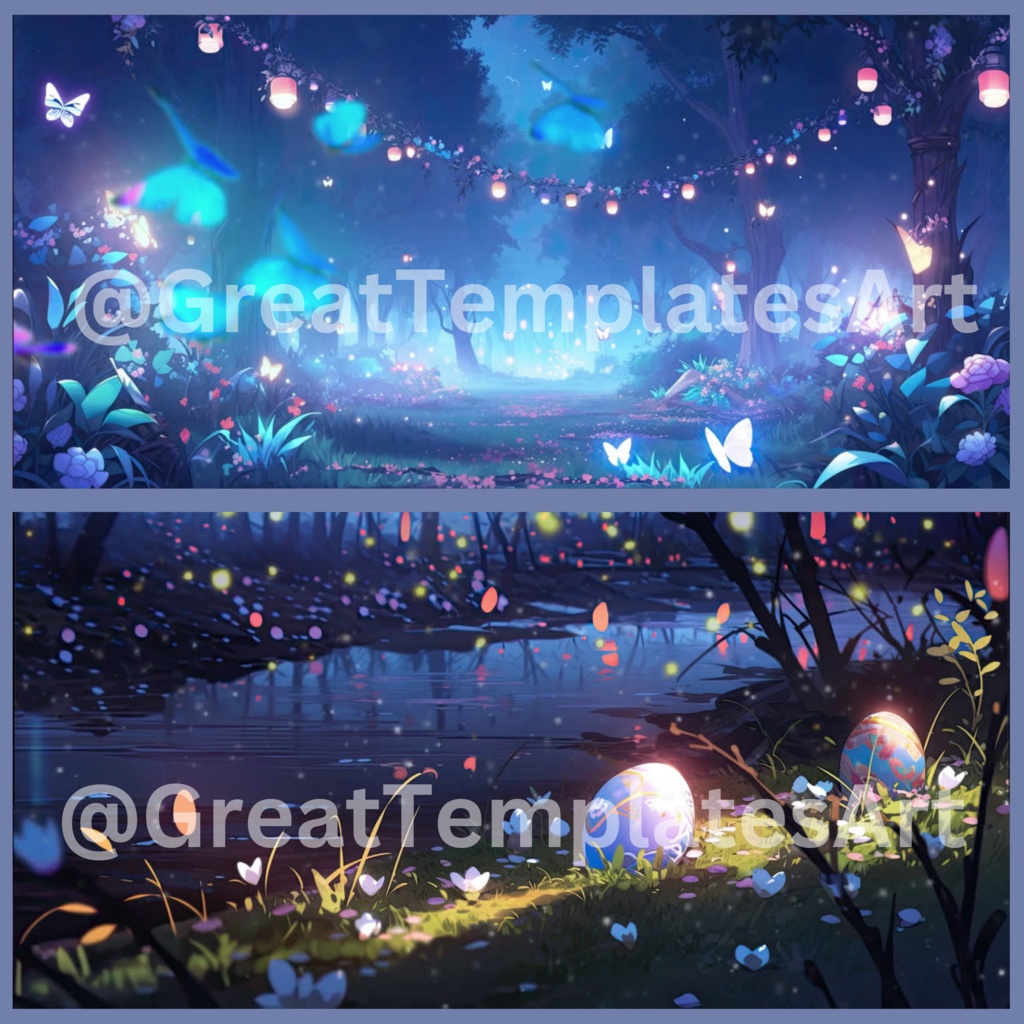 25倍のイースターアニメーション背景 Twitchストリーミング背景アセット VTuberアニメーション背景 Twitchゲーマー背景 ストリームアセット