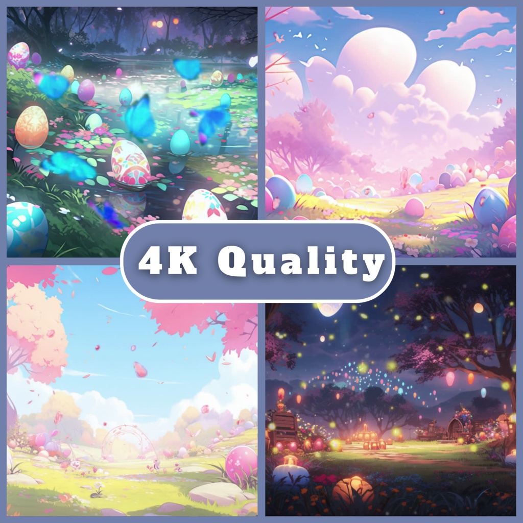 25倍のイースターアニメーション背景 Twitchストリーミング背景アセット VTuberアニメーション背景 Twitchゲーマー背景 ストリームアセット