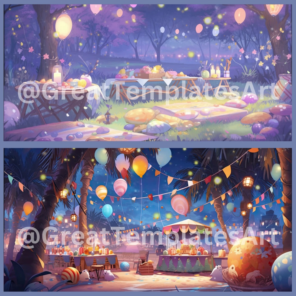 25倍のイースターアニメーション背景 Twitchストリーミング背景アセット VTuberアニメーション背景 Twitchゲーマー背景 ストリームアセット