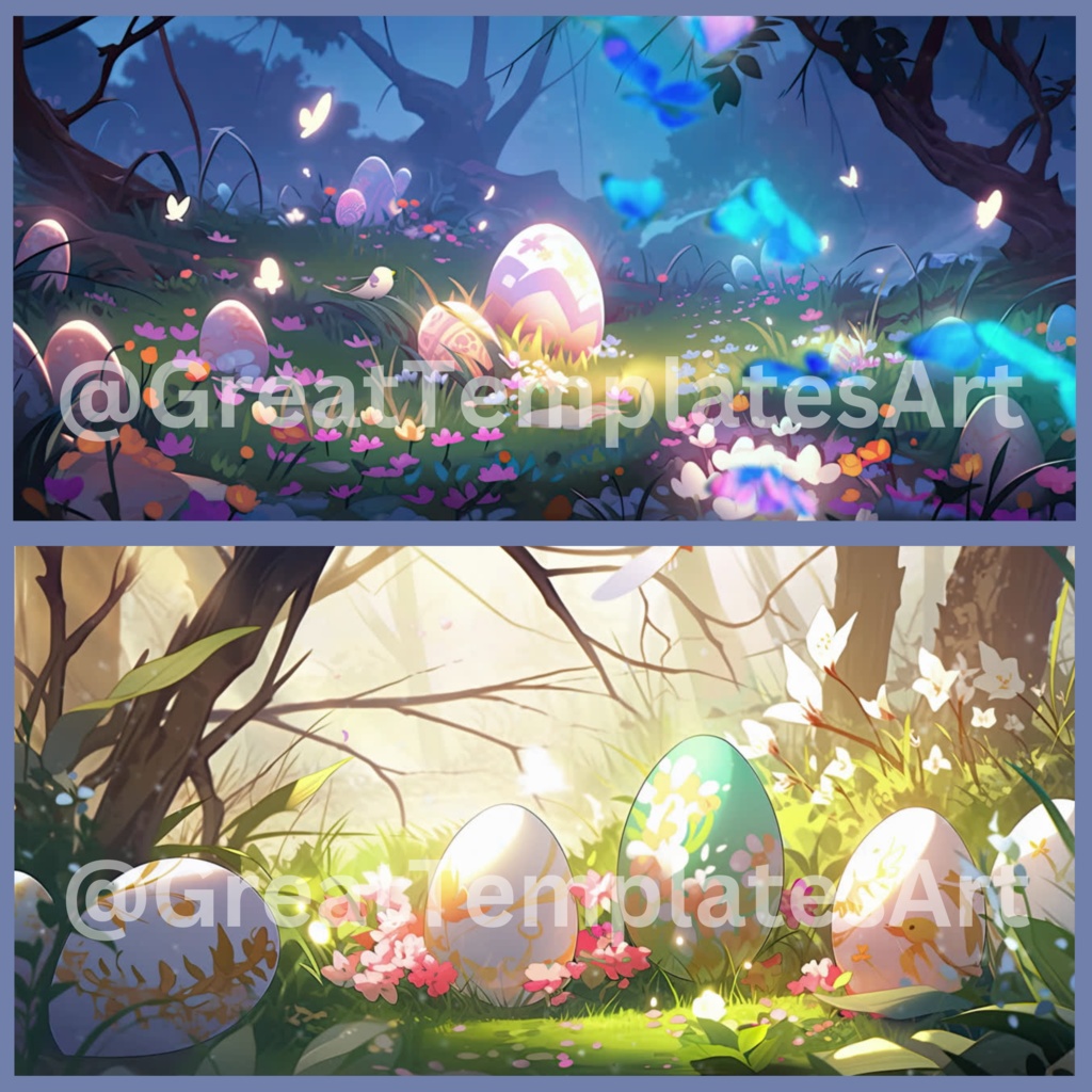 25倍のイースターアニメーション背景 Twitchストリーミング背景アセット VTuberアニメーション背景 Twitchゲーマー背景 ストリームアセット