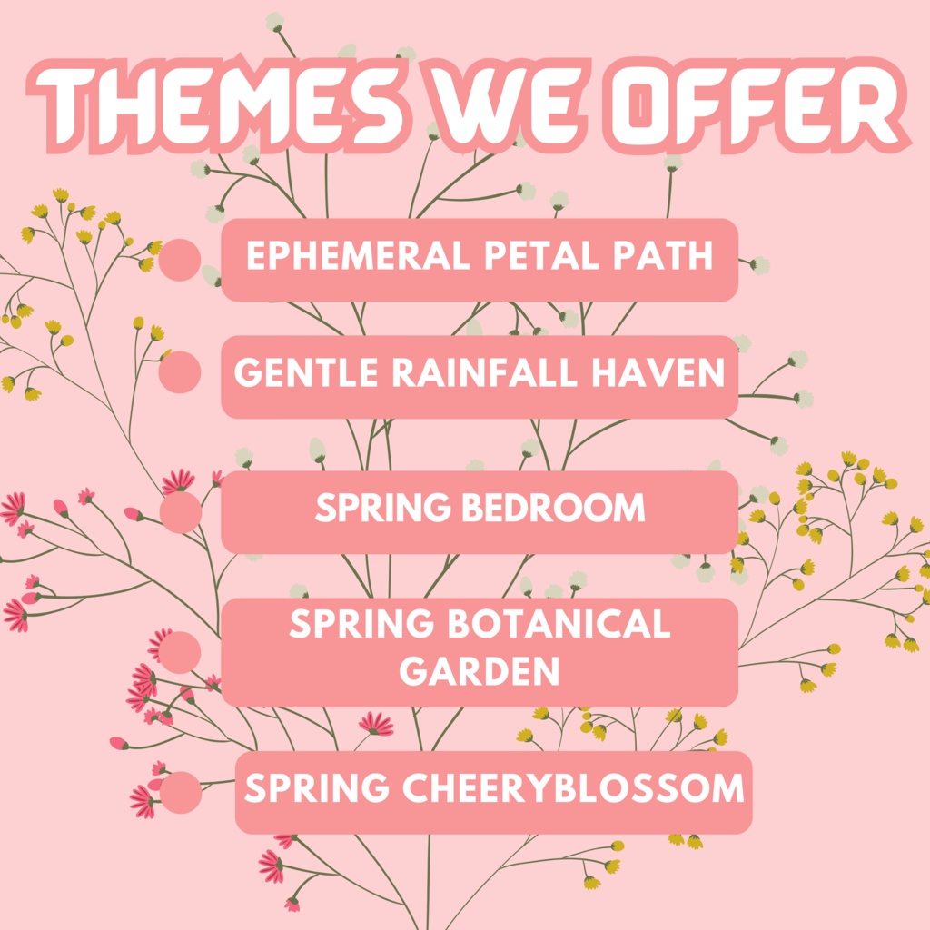 春の季節の背景 100枚 バーチャル背景 ストリームアセット Lofi背景 ストリームオーバーレイ Twitchオーバーレイ アセット Twitch VTuberの背景