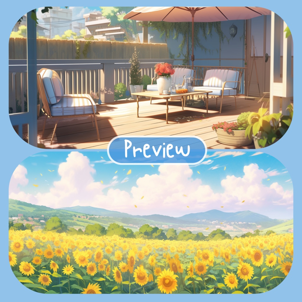 150x サマーシーズン背景、twitch ストリーミング背景、ストリーム アセット、Lofi 背景、Twitch アセット、VTuber アセット。