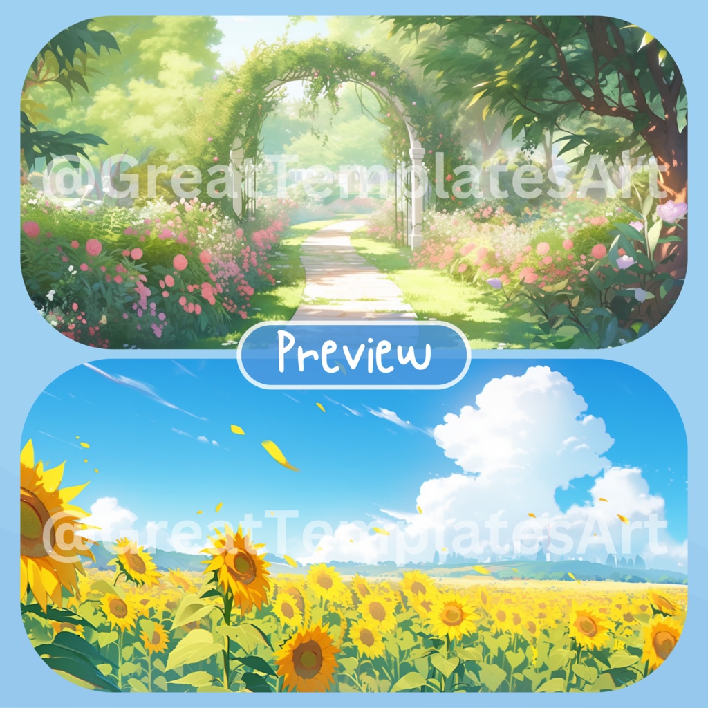 150x サマーシーズン背景、twitch ストリーミング背景、ストリーム アセット、Lofi 背景、Twitch アセット、VTuber アセット。