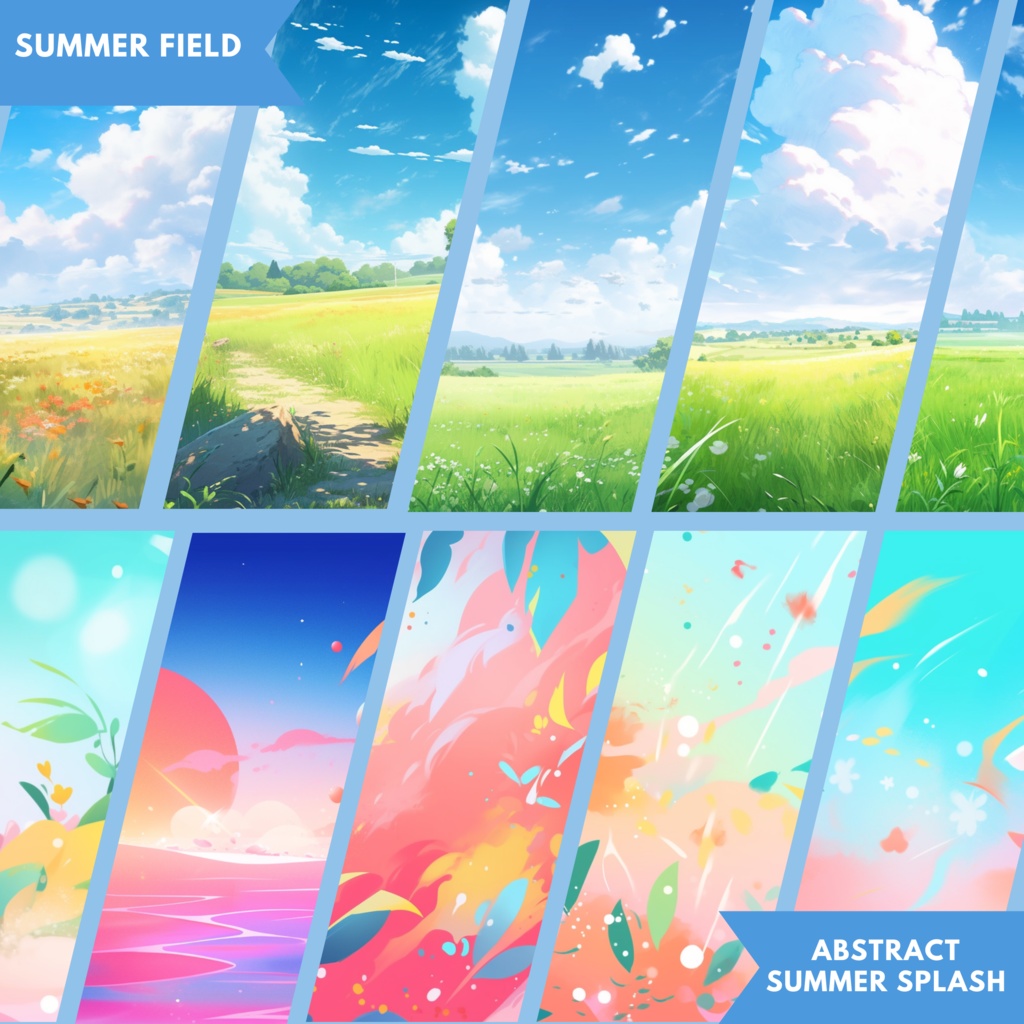 150x サマーシーズン背景、twitch ストリーミング背景、ストリーム アセット、Lofi 背景、Twitch アセット、VTuber アセット。