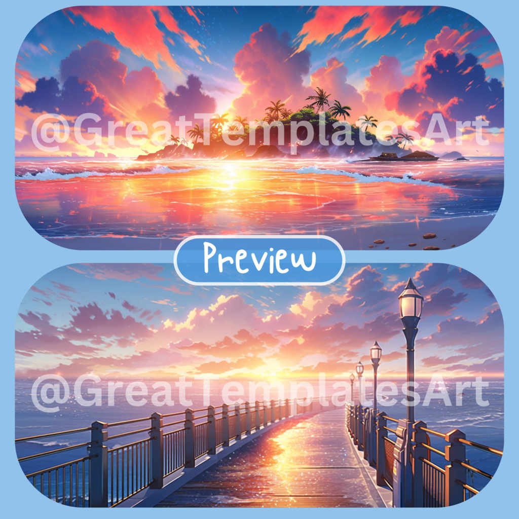 150x サマーシーズン背景、twitch ストリーミング背景、ストリーム アセット、Lofi 背景、Twitch アセット、VTuber アセット。