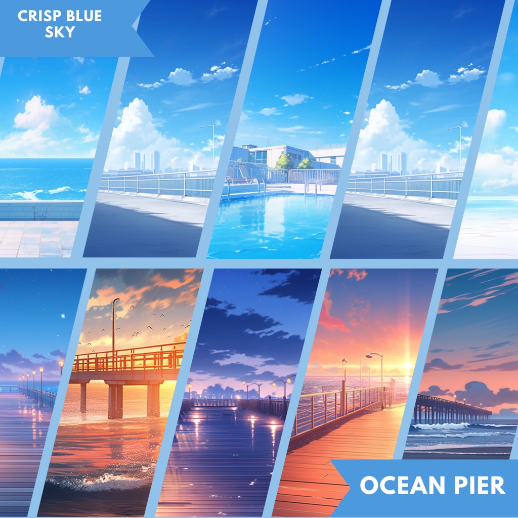 150x サマーシーズン背景、twitch ストリーミング背景、ストリーム アセット、Lofi 背景、Twitch アセット、VTuber アセット。