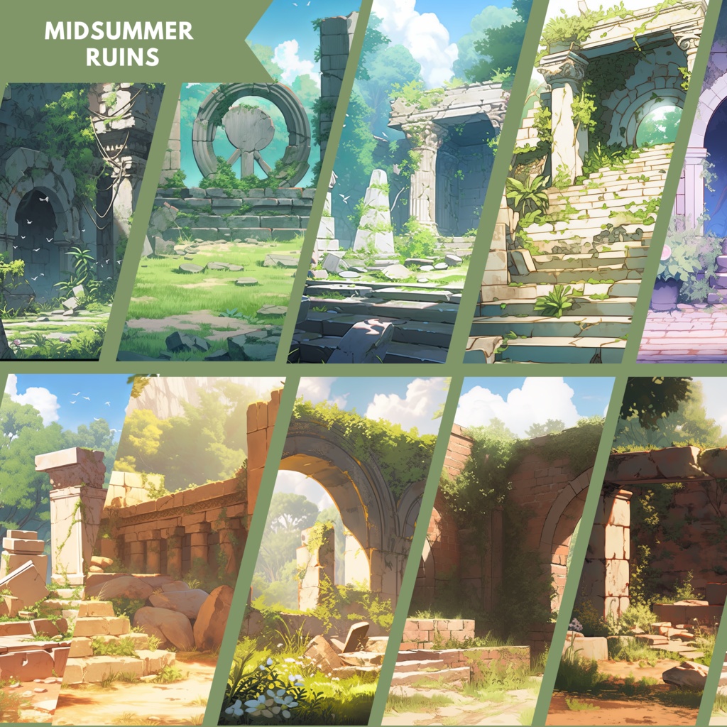 100x 真夏の VTuber 背景、Twitch ストリーミング背景、ストリーム アセット、Lofi 背景、Twitch アセット、VTuber アセット。