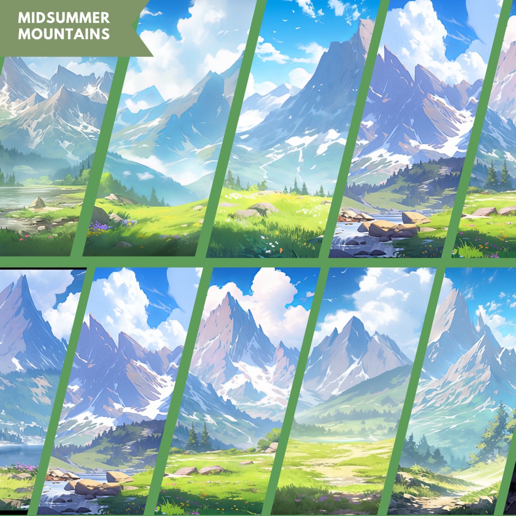 100x 真夏の VTuber 背景、Twitch ストリーミング背景、ストリーム アセット、Lofi 背景、Twitch アセット、VTuber アセット。