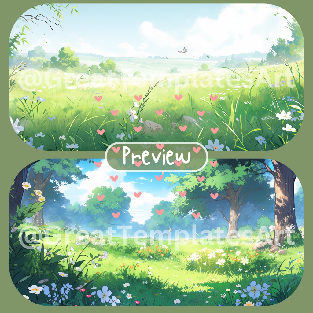 100x 真夏の VTuber 背景、Twitch ストリーミング背景、ストリーム アセット、Lofi 背景、Twitch アセット、VTuber アセット。