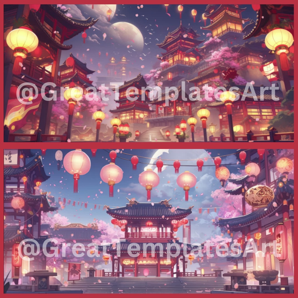 20x 旧正月アニメーション背景、Twitch ストリーミング背景、アセット、VTuber アニメーション背景、Twitch ゲーム背景ストリーム アセット。