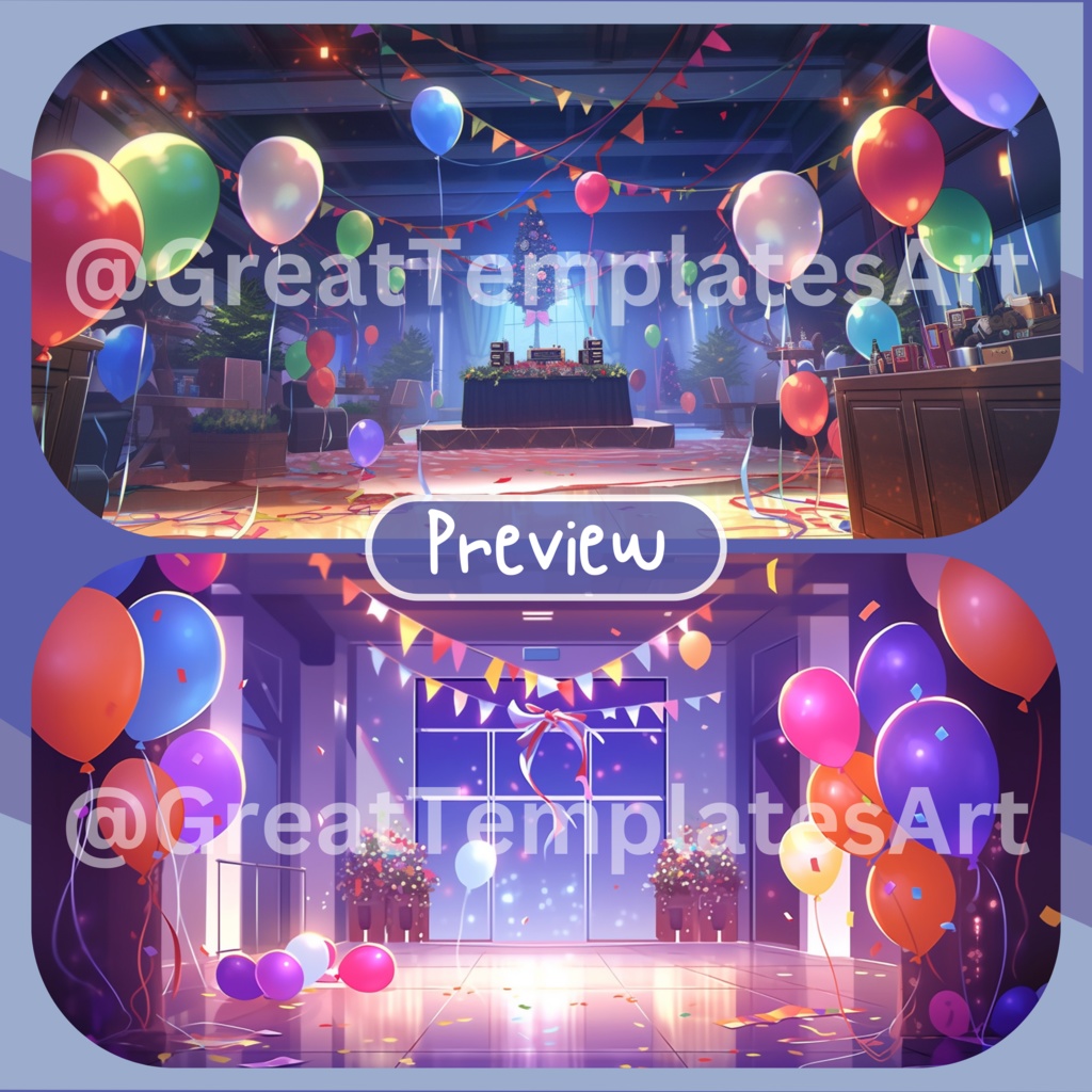 70x 新年 VTuber 背景、Twitch ストリーミング背景、ストリーム アセット、Lofi 背景、Twitch アセット、Vtuber アセット。