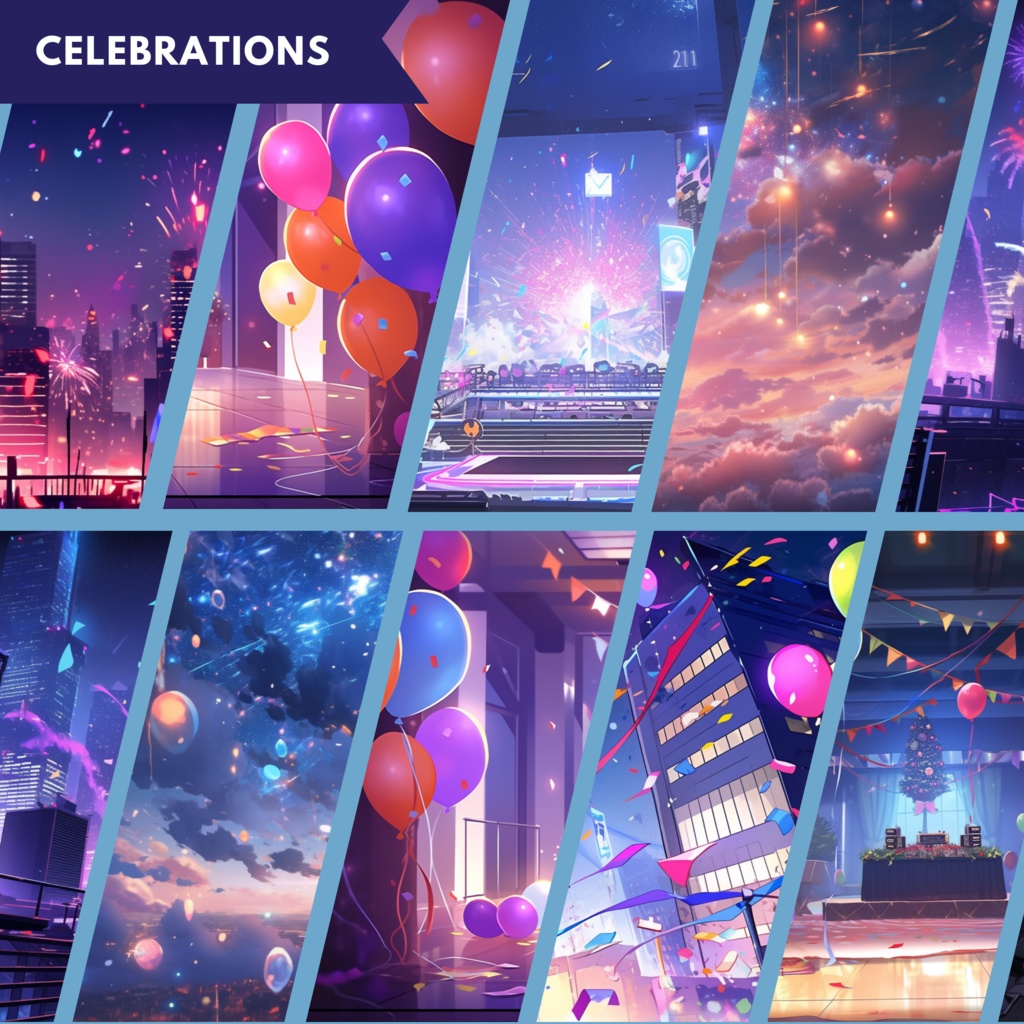 70x 新年 VTuber 背景、Twitch ストリーミング背景、ストリーム アセット、Lofi 背景、Twitch アセット、Vtuber アセット。