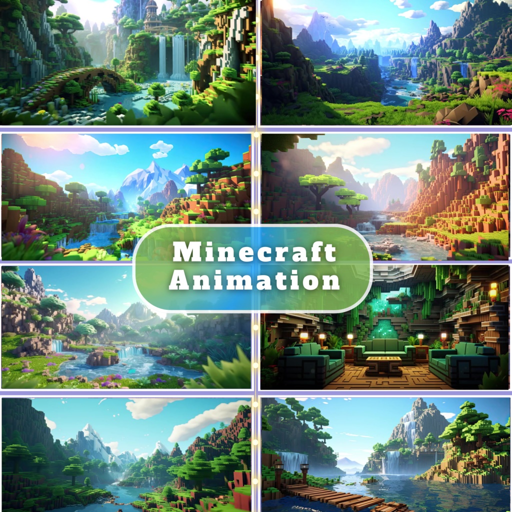 20x ゲーマーのアニメーション背景、ピクセル アート Twitch Minecraft のアニメーション背景、Twitch ストリーミング B 背景 VTuber アセット、ストリーム アセット。