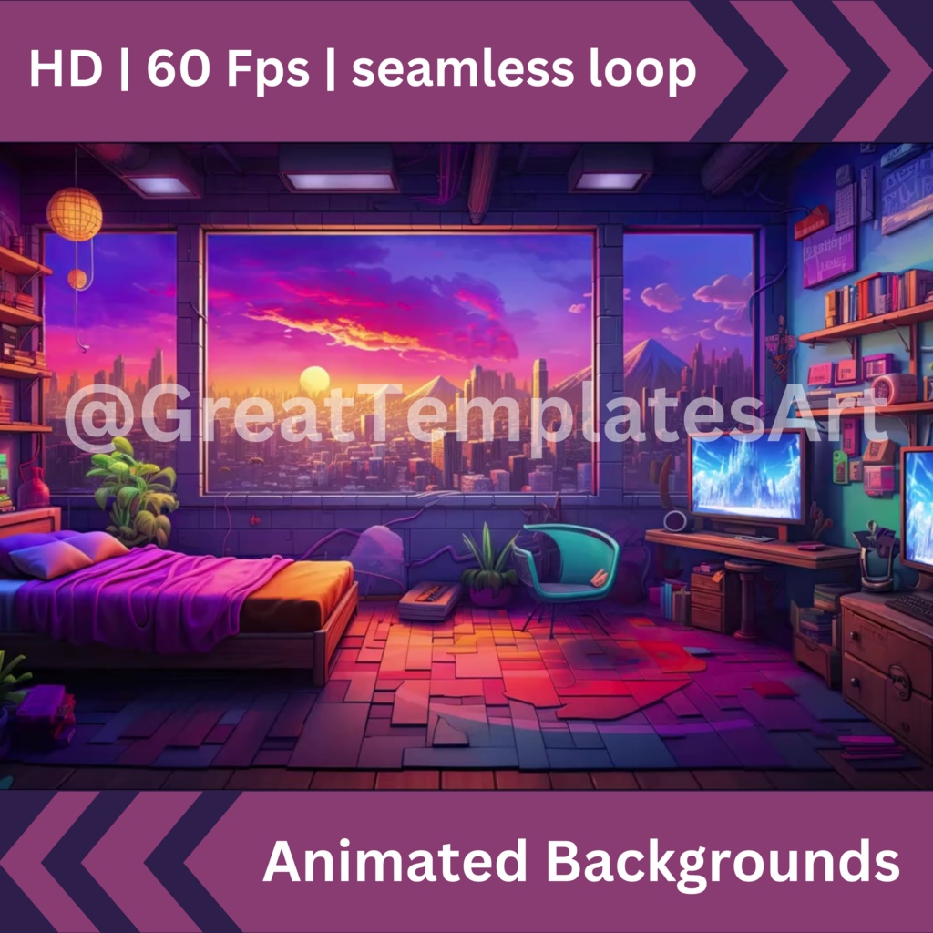 20x ゲーマーのアニメーション背景、ピクセル アート Twitch Minecraft のアニメーション背景、Twitch ストリーミング B 背景 VTuber アセット、ストリーム アセット。