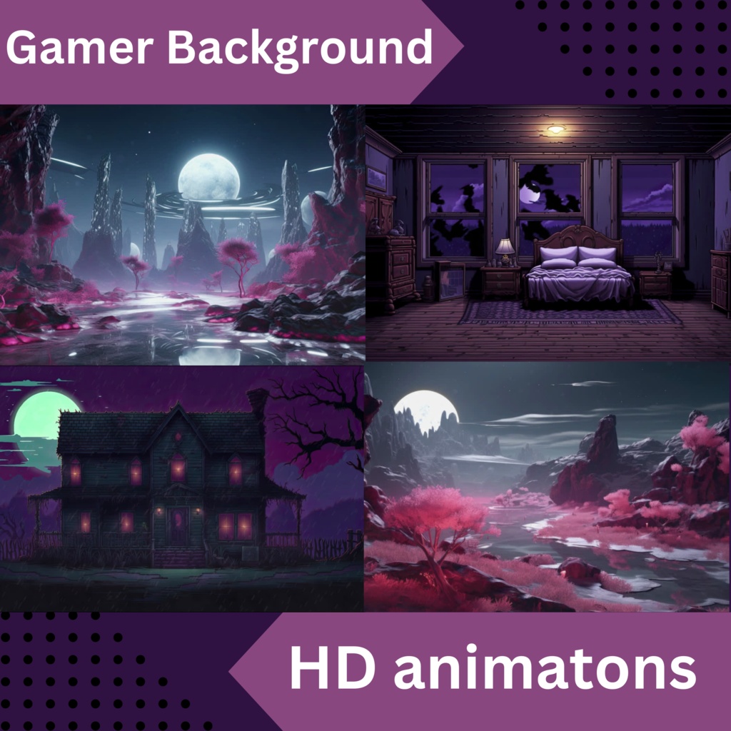 20x ゲーマーのアニメーション背景、ピクセル アート Twitch Minecraft のアニメーション背景、Twitch ストリーミング B 背景 VTuber アセット、ストリーム アセット。