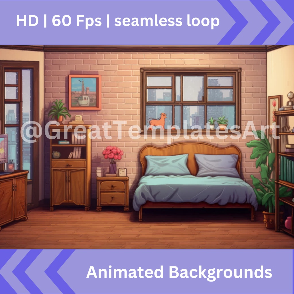 8x ピクセル アート Twitch アニメーション背景、ゲーマー背景、Twitch ストリーミング背景、アニメ Lo-Fi アニメーション、Twitch アセット、ストリーム アセット、VTuber アセット。