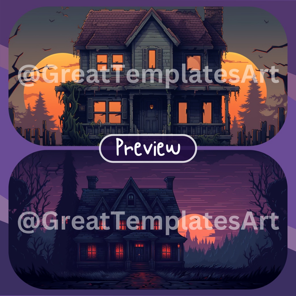 50x ピクセル アート VTuber 背景、Twitch ストリーミング背景、仮想背景、ストリーミング アセット、Twitch アセット、Vtuber アセット、