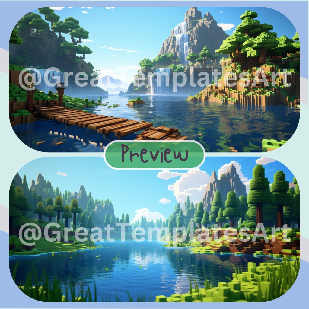 50x Minecraft Roblox VTuber 背景、Twitch ストリーミング背景、仮想背景、Twitch アセット、ストリーム アセット、Vtuber アセット。