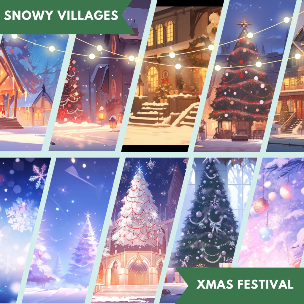 100x クリスマス VTuber 背景、twitch ストリーム背景、ストリーム アセット、Lofi 背景、Twitch アセット、ストリーム アセット、VTuber アセット。