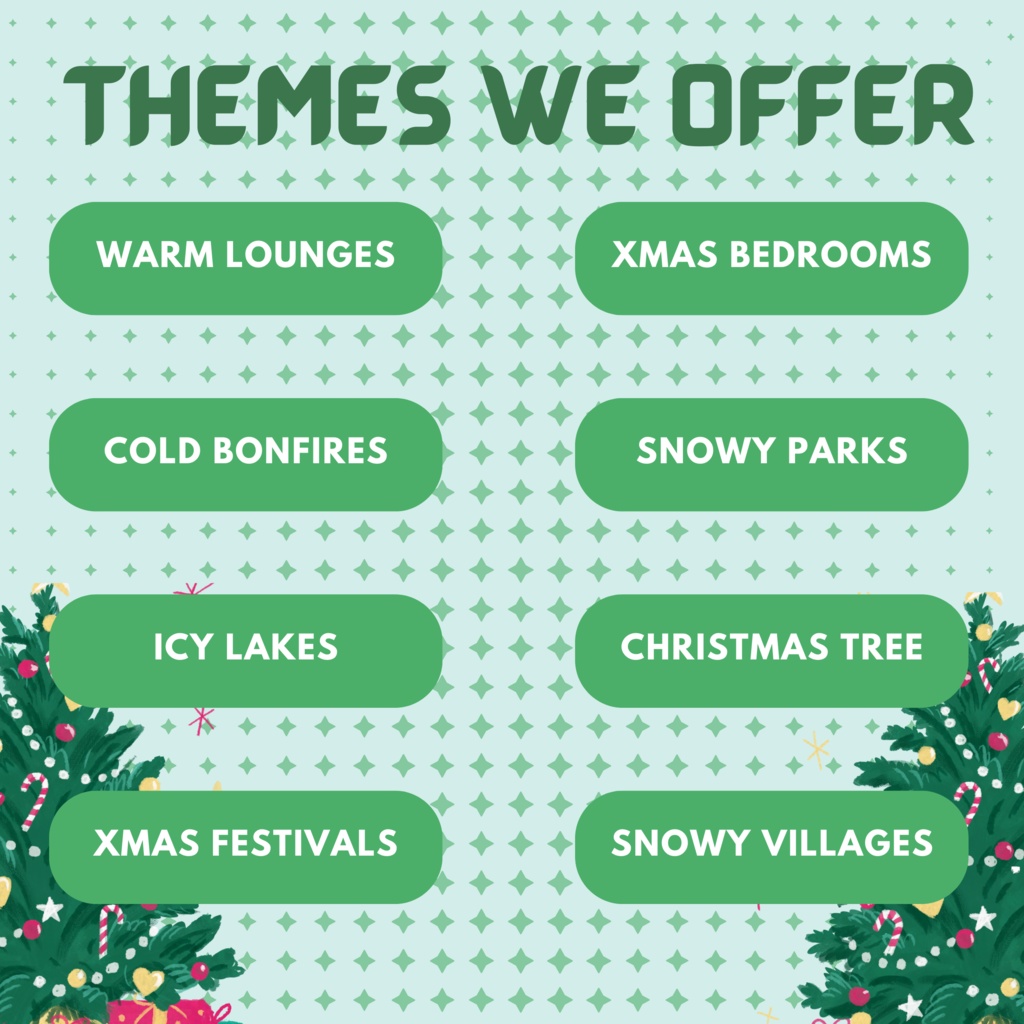 100x クリスマス VTuber 背景、twitch ストリーム背景、ストリーム アセット、Lofi 背景、Twitch アセット、ストリーム アセット、VTuber アセット。