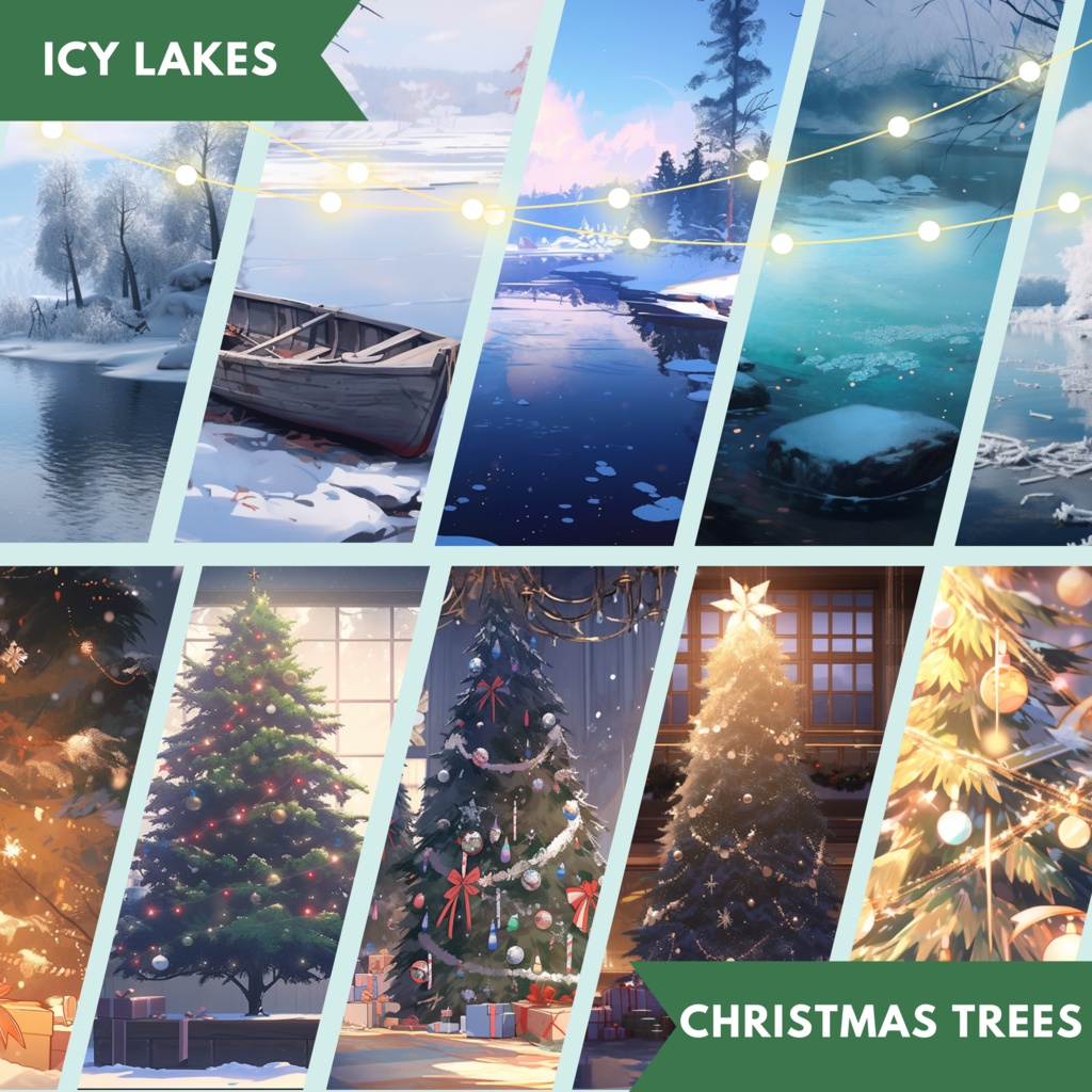 100x クリスマス VTuber 背景、twitch ストリーム背景、ストリーム アセット、Lofi 背景、Twitch アセット、ストリーム アセット、VTuber アセット。