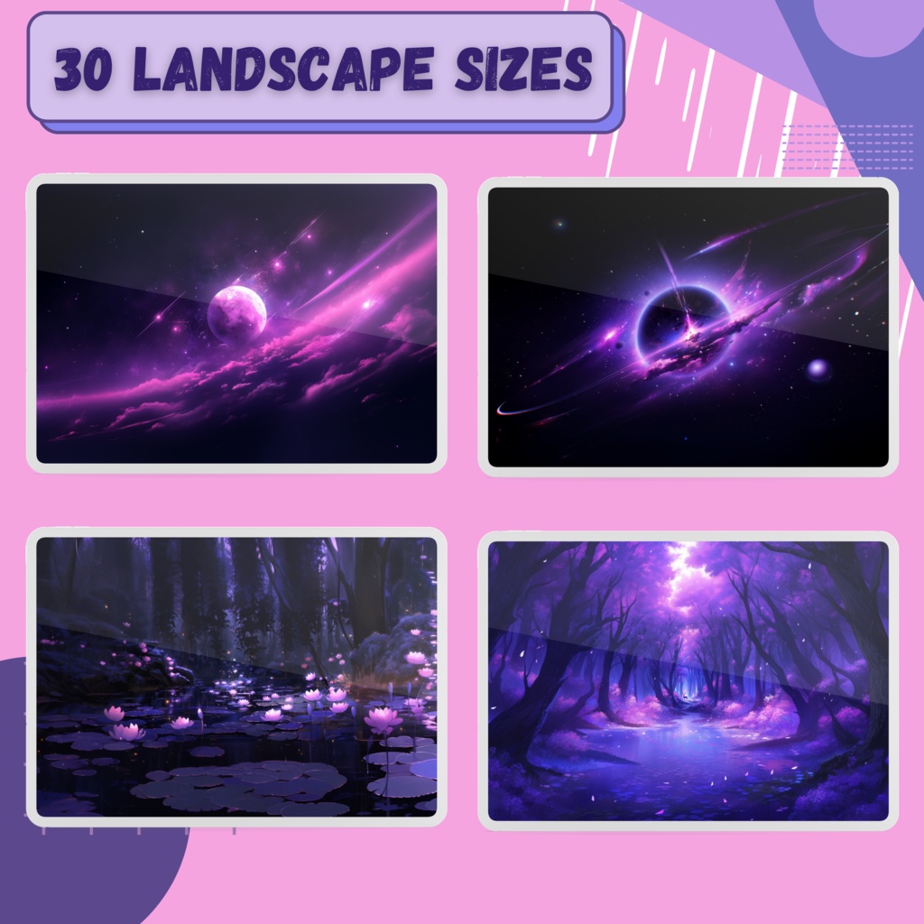 30x 紫色の壁紙、VTuber の背景、かわいいデスクトップの壁紙、MacBook の壁紙、携帯電話の壁紙、デジタル画像。