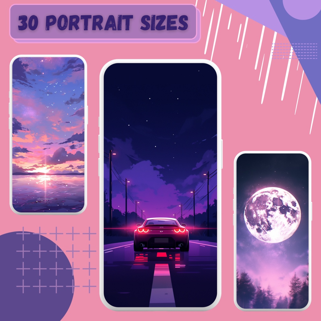 30x 紫色の壁紙、VTuber の背景、かわいいデスクトップの壁紙、MacBook の壁紙、携帯電話の壁紙、デジタル画像。