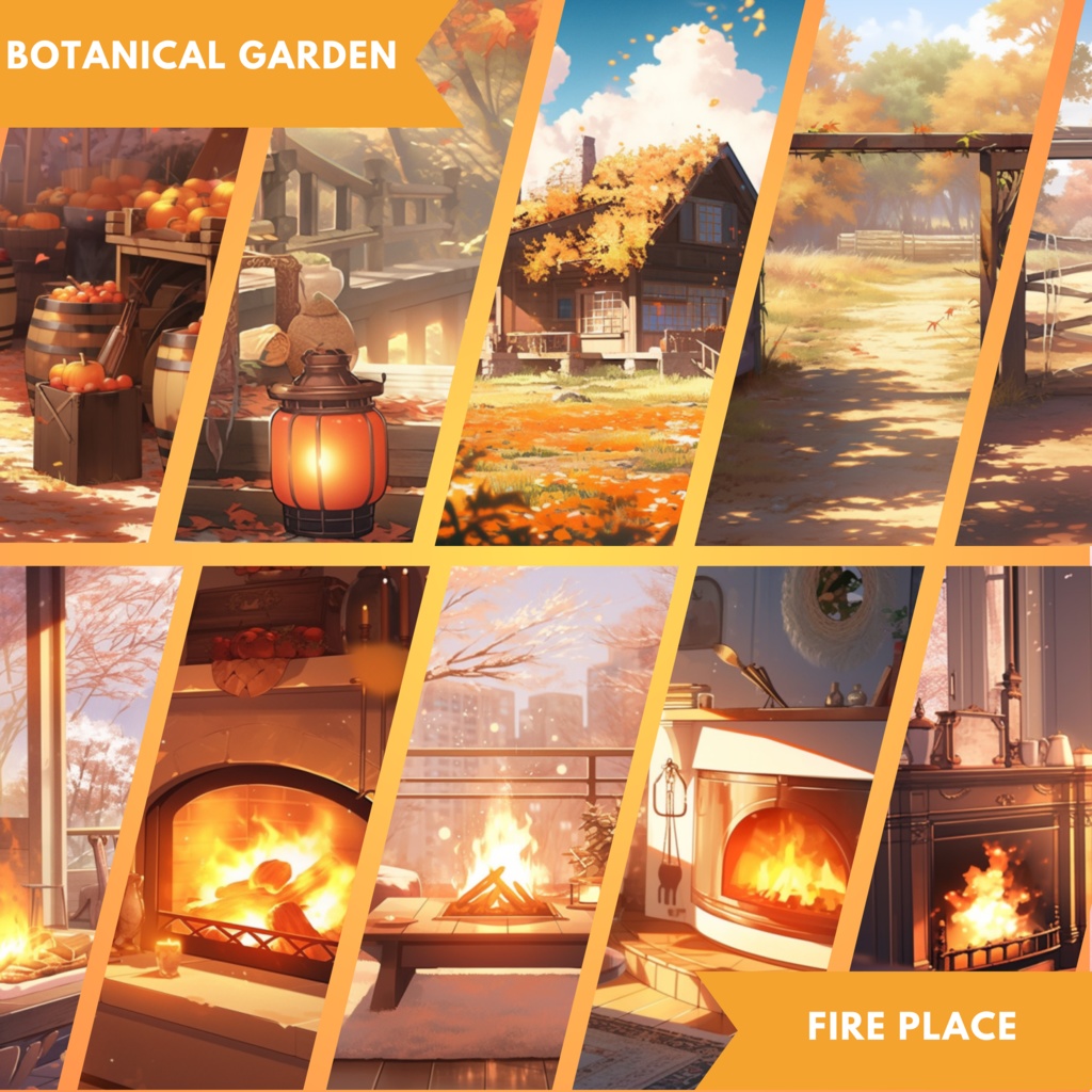 130x 感謝祭の背景、Twitch ストリーム パッケージ、VTuber 仮想背景、VTuber アセット、Twitch Autumn 背景、VTuber Lofi 背景、ストリーム アセット。