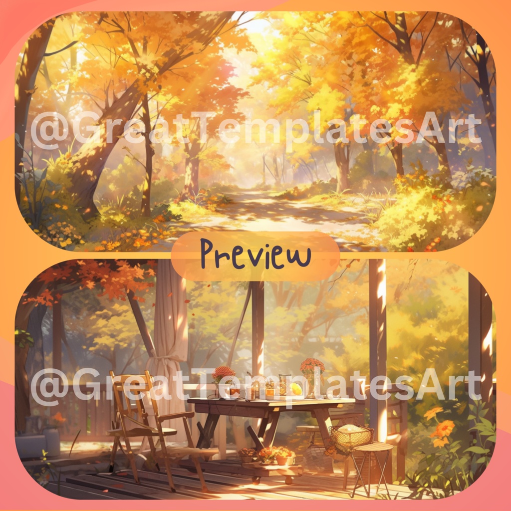 130x 感謝祭の背景、Twitch ストリーム パッケージ、VTuber 仮想背景、VTuber アセット、Twitch Autumn 背景、VTuber Lofi 背景、ストリーム アセット。