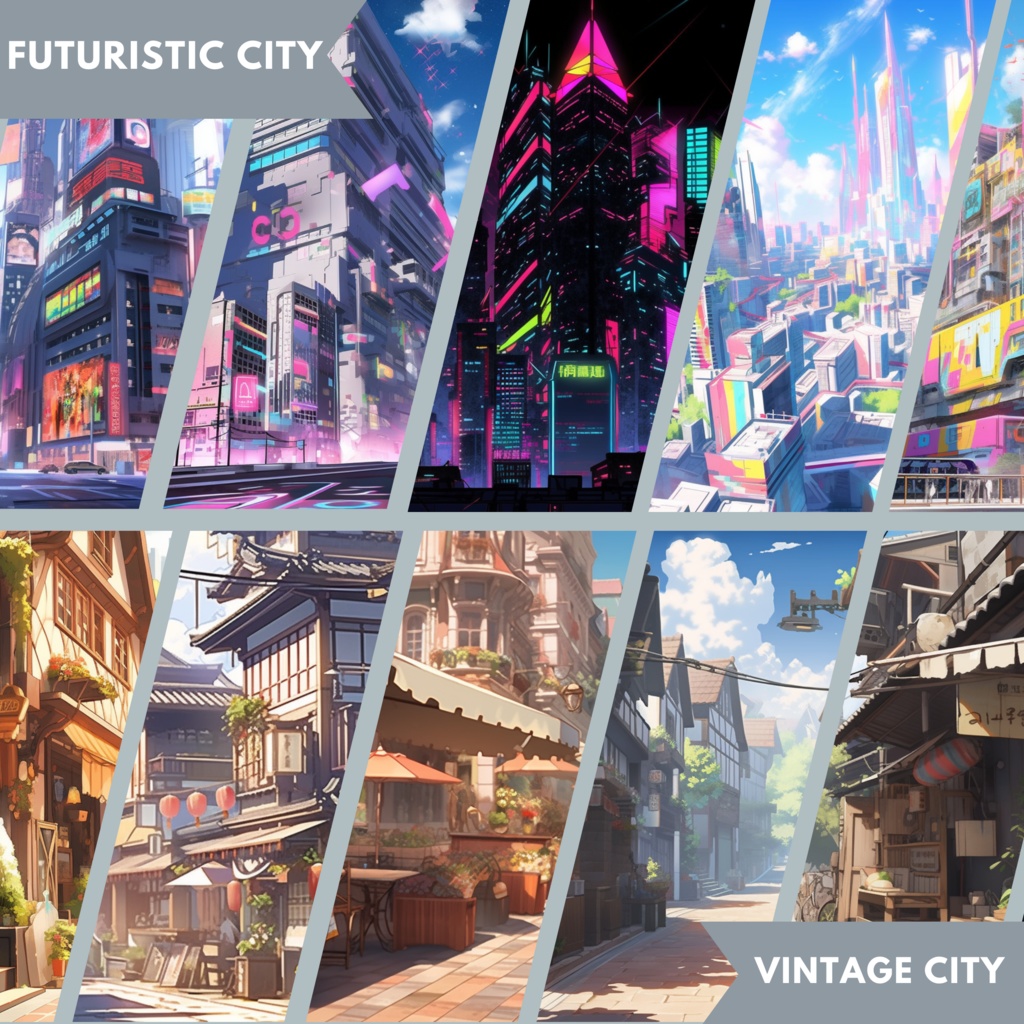 50x Urban VTuber 背景、twitch ストリーム背景、ストリーム アセット、Lofi 背景、Twitch アセット、VTuber アセット。