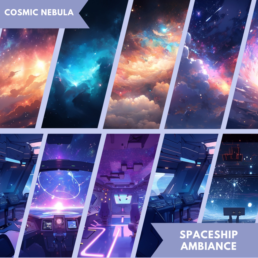 50x Space VTuber 背景、Twitch ストリーム背景、ストリーム アセット、Lofi 背景、Twitch アセット、VTuber アセット。