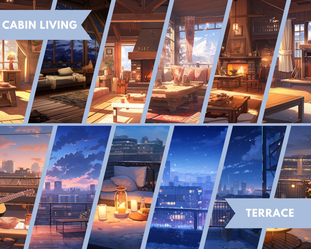 50x Cozy VTuber 背景、Twitch ストリーム背景、ストリーム アセット、Lofi 背景、Twitch アセット、VTuber アセット。