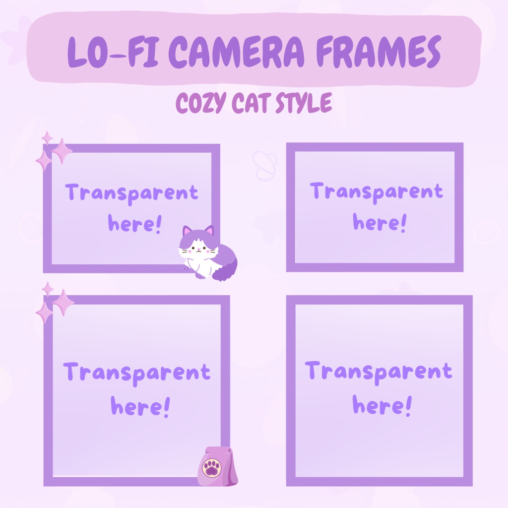 パープル アニメーション Twitch オーバーレイ、Cozy オーバーレイ、Lofi オーバーレイ、Twitch ストリーム パッケージ、キュート オーバーレイ、Twitch アラート、Twitch ラベル、Twitch アセット、ストリーム アセット。