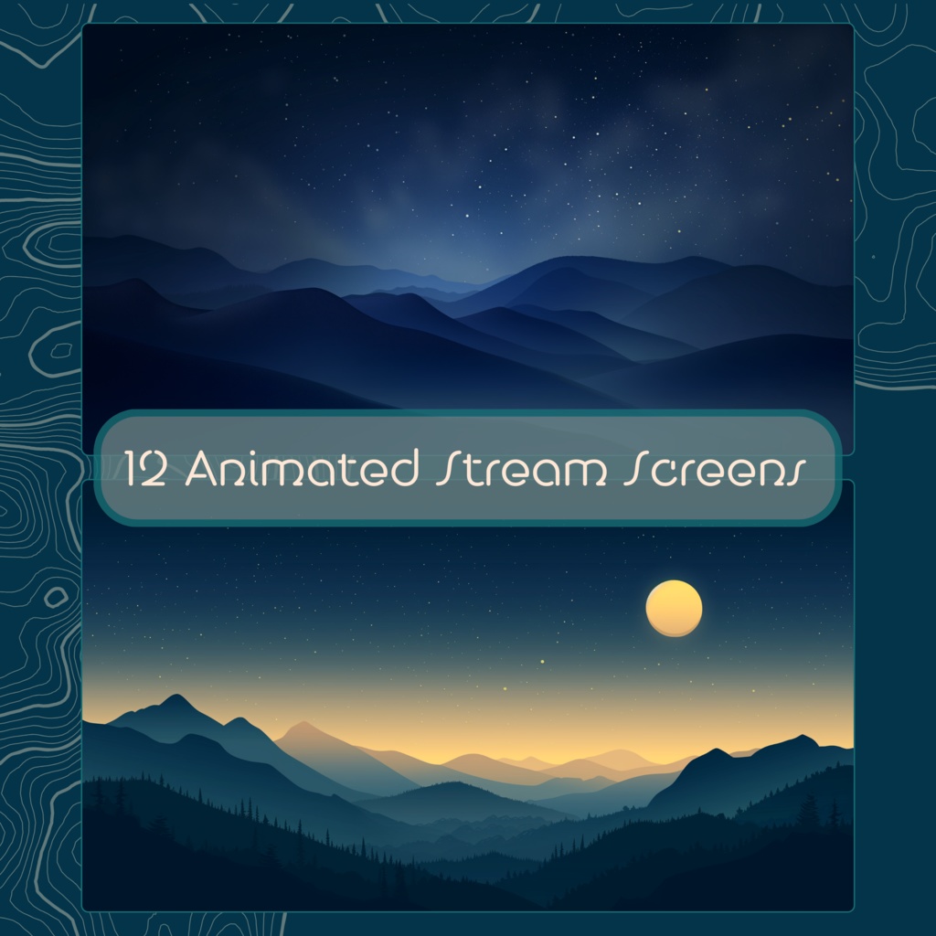 ムーンライト コージー ストリーム オーバーレイ、Twitch ストリーム パッケージ、コージー ストリーム オーバーレイ、ローファイ Twitch オーバーレイ、Twitch アラート、Twitch ラベル、Twitch アセット、ストリーム アセット。