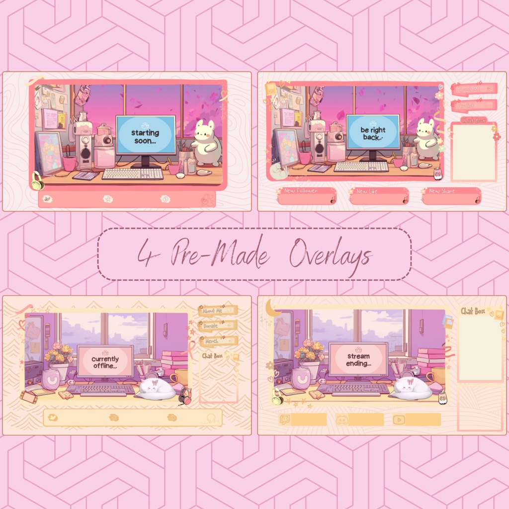 lofi voilet twitch ストリーム オーバーレイ、Twitch ストリーミング パッケージ、Lofi Twitch オーバーレイ、Cute オーバーレイ、Twitch アラート、Twitch ラベル、twitch アセット、ストリーム アセット。