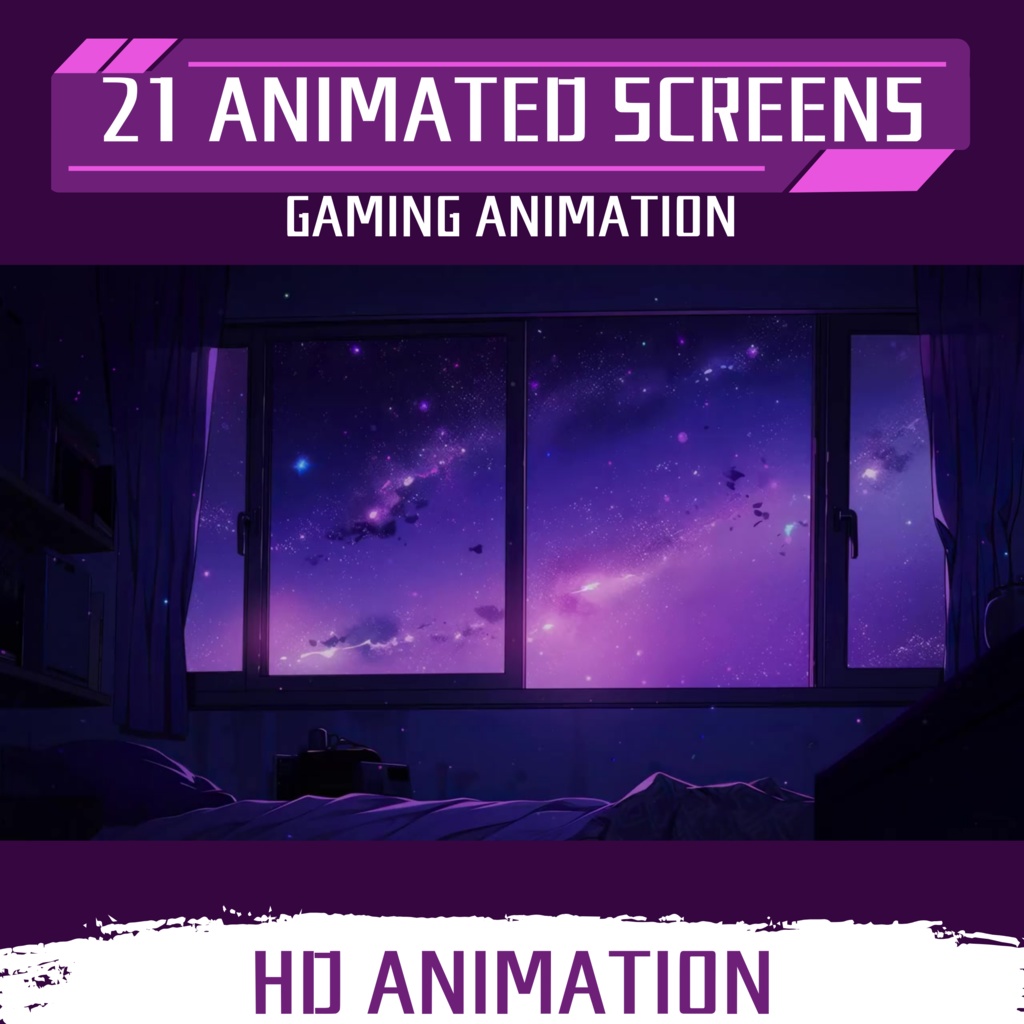 紫色のゲーム Twitch オーバーレイ、Twitch ストリーム パッケージ、Twitch ゲーム オーバーレイ、Twitch アラート、ストリーム アセット、Twitch アセット。