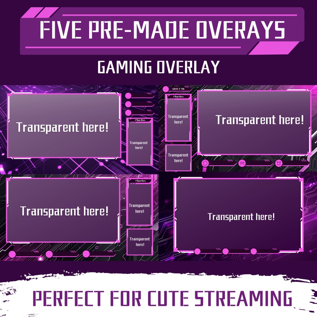 紫色のゲーム Twitch オーバーレイ、Twitch ストリーム パッケージ、Twitch ゲーム オーバーレイ、Twitch アラート、ストリーム アセット、Twitch アセット。