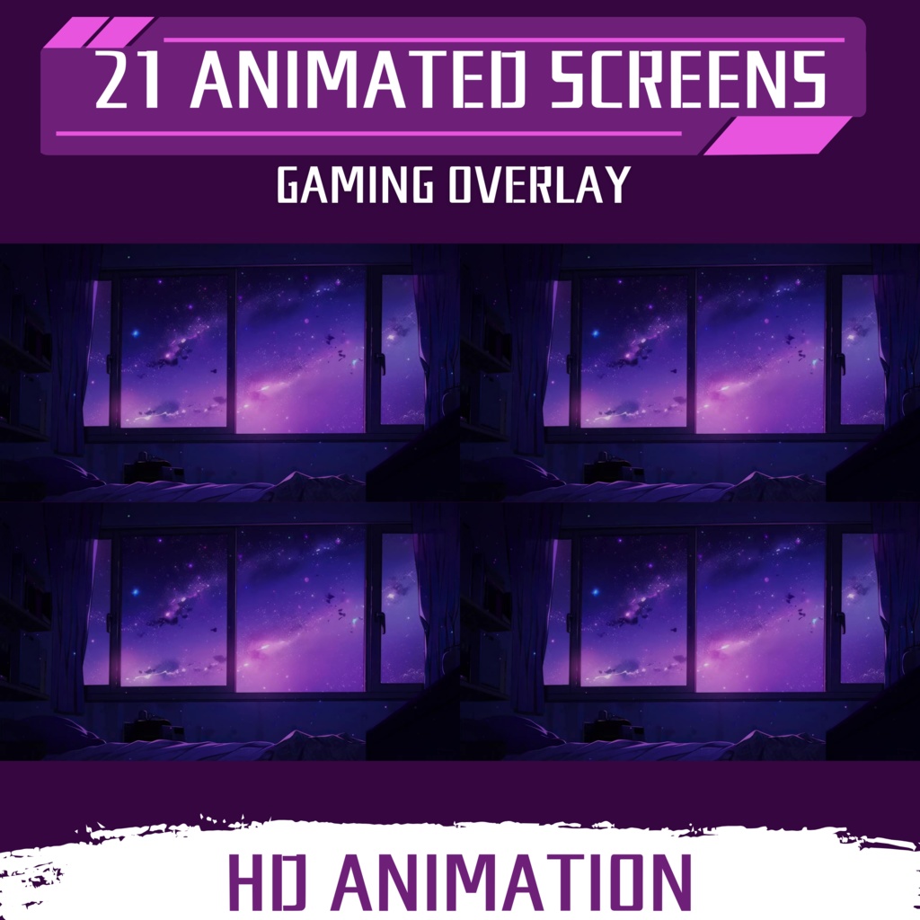 紫色のゲーム Twitch オーバーレイ、Twitch ストリーム パッケージ、Twitch ゲーム オーバーレイ、Twitch アラート、ストリーム アセット、Twitch アセット。