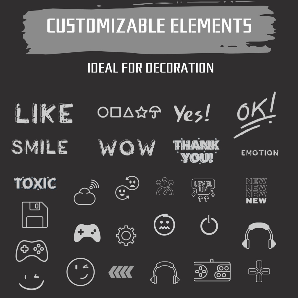 グレーのゲーム Twitch オーバーレイ、Twitch ストリーム パッケージ、Twitch ゲーム オーバーレイ、Twitch アラート、ストリーム アセット、Twitch アセット。