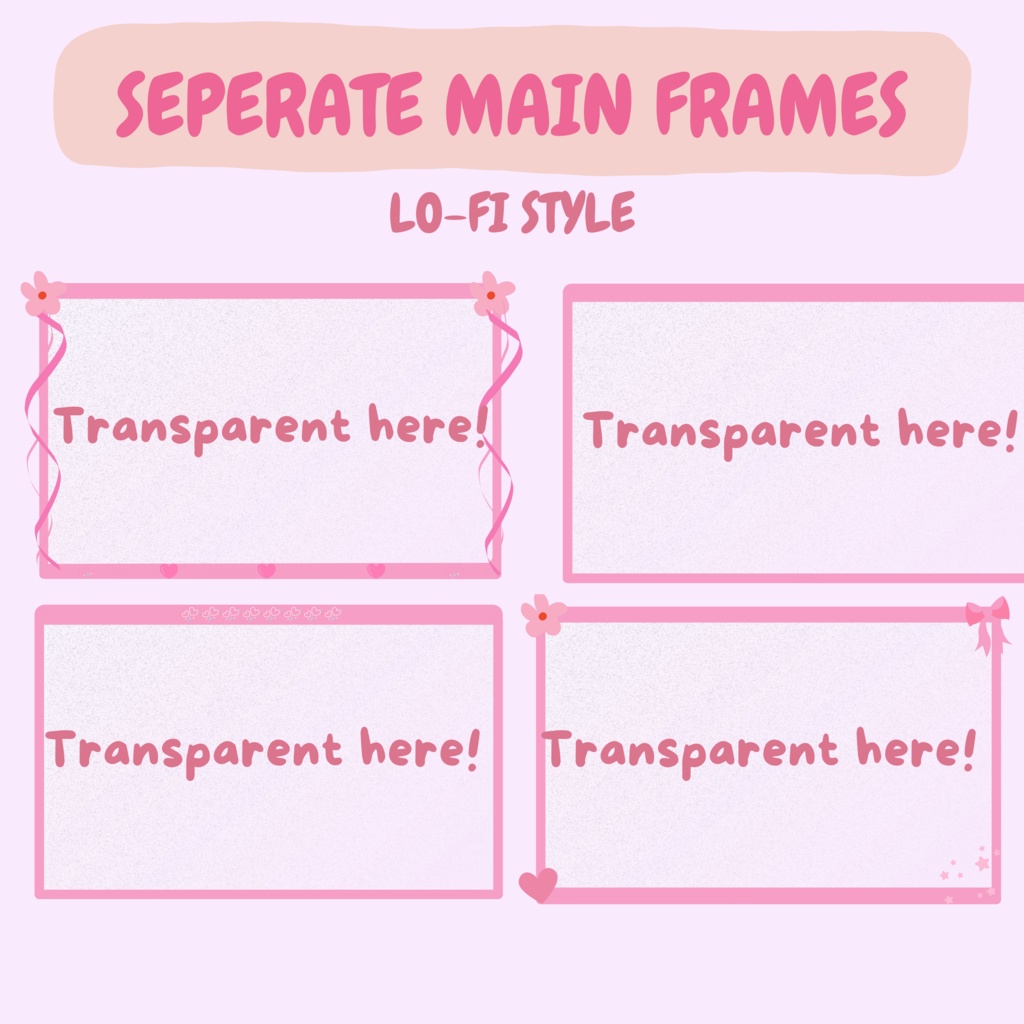 ローファイバレンタインTwitchオーバーレイ - キュートなストリームパッケージ(アラート付き)