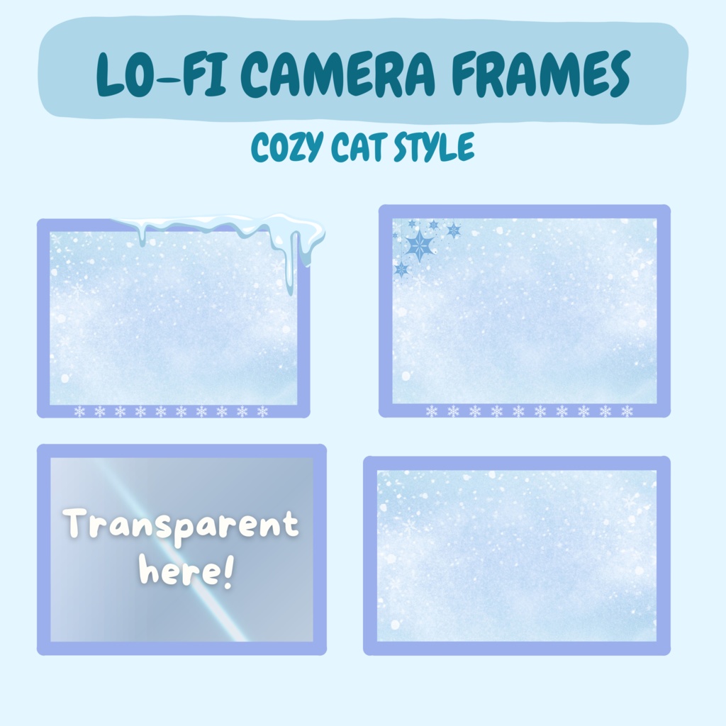 ローファイ冬スタイルTwitchオーバーレイ - コージーペンギンストリームパッケージ(アラート付き)