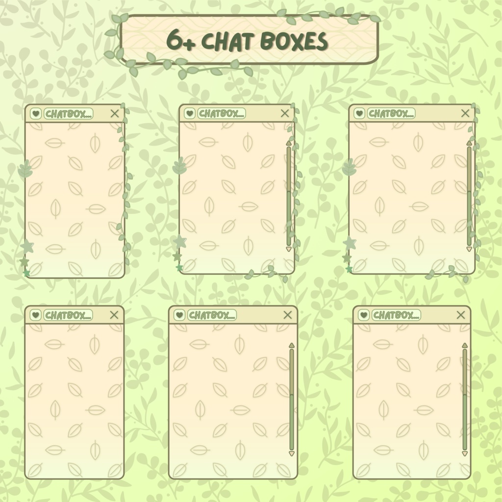 グリーンフォリッジTwitchオーバーレイ - リーフストリームパッケージ(アラートとパネル付き)