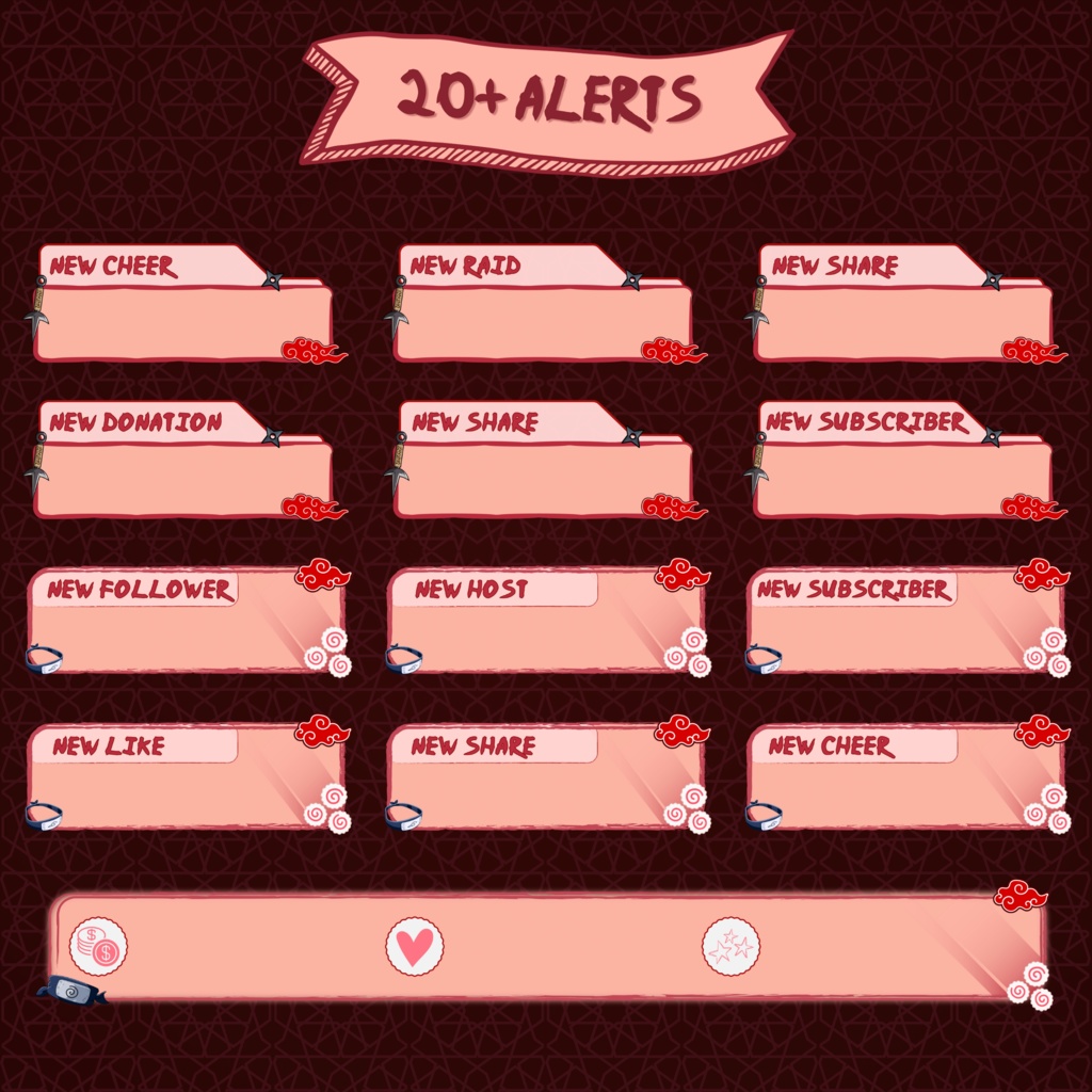 ローファイニンジャTwitchオーバーレイ - ストリームパッケージ(アラートとパネル付き)