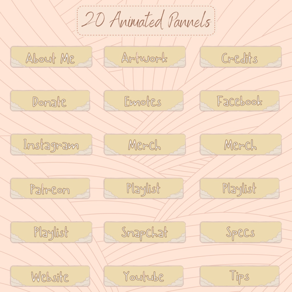 ローファイクラウディTwitchオーバーレイ - コージーストリームパッケージ(アラートとパネル付き)
