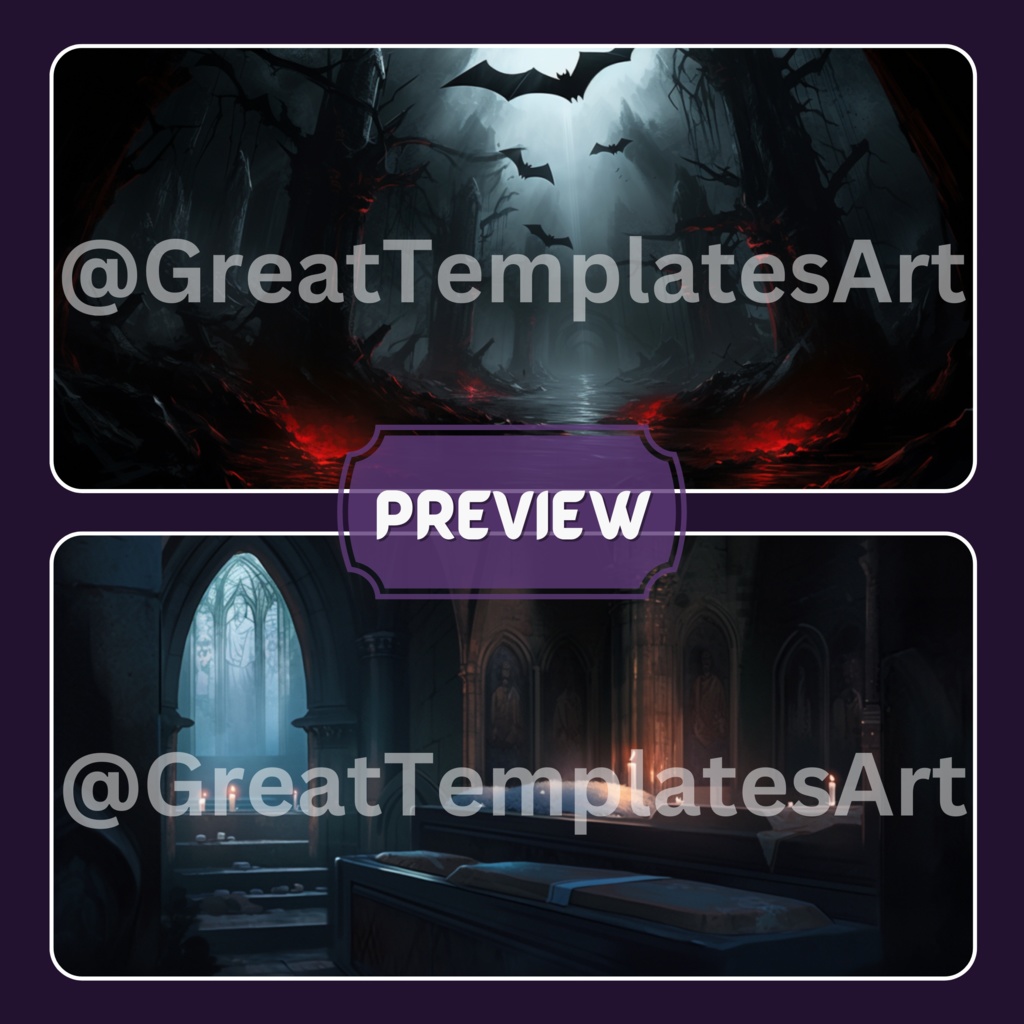 ヴァンパイア VTuber 背景、Twitch ストリーム背景、ストリーム アセット、ローファイ背景、Twitch アセット。