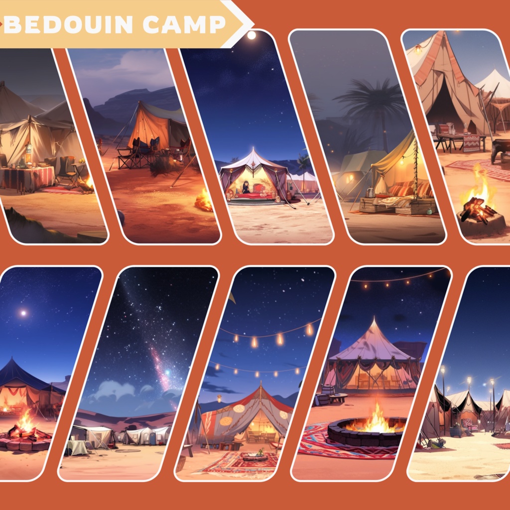 50x Desert VTuber 背景、Twitch ストリーム背景、ストリーム アセット、ローファイ背景、Twitch アセット。