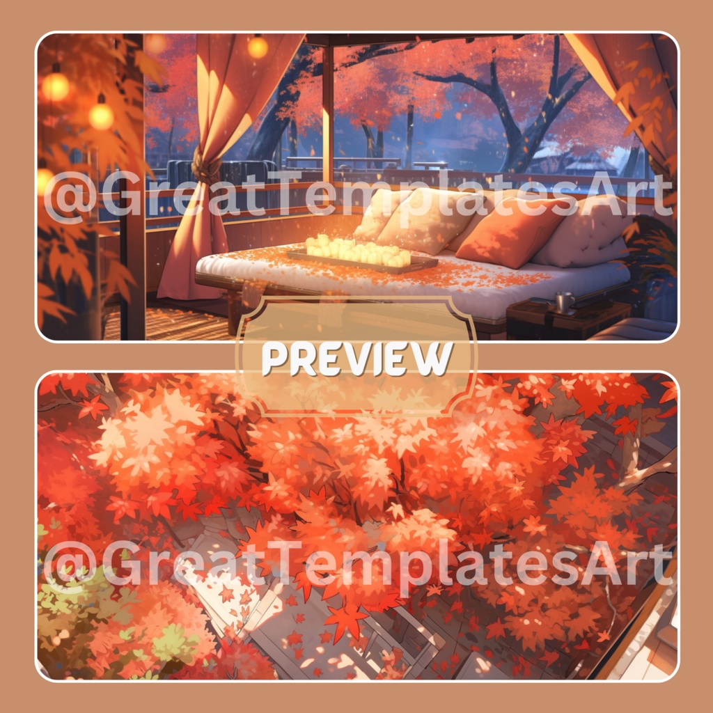 【VTuber】【YouTube・Twitch】秋背景50点4K