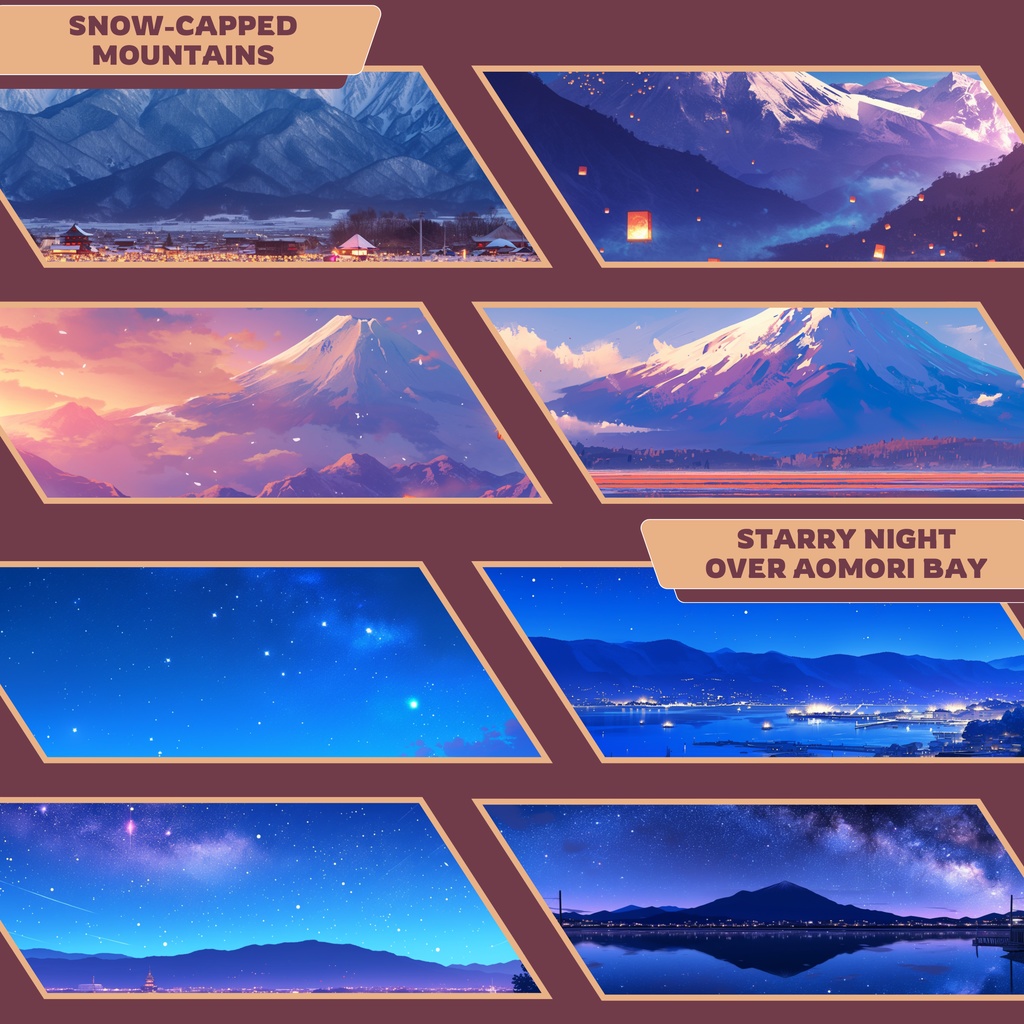 青森ねぶた祭り VTuber 背景、Lofi 背景、ストリーム アセット、Twitch 背景、バーチャル背景、Vtuber 背景